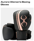 STING AURORA WOMENS BOXING GLOVES - Black and Peach
