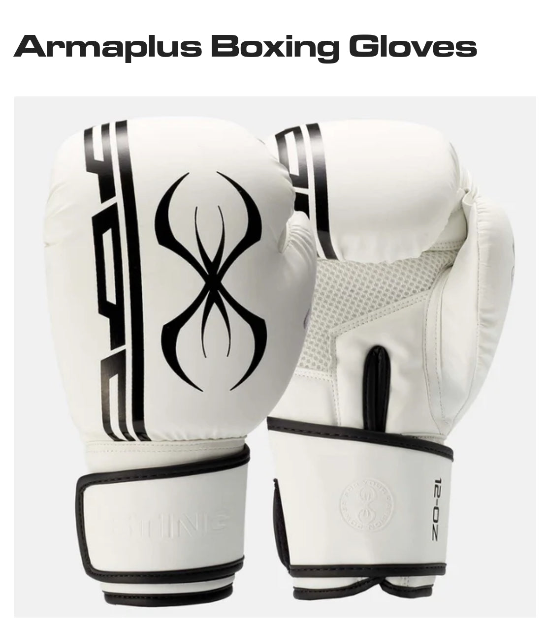 STING ARMAPLUS BOXING GLOVES - White and Black